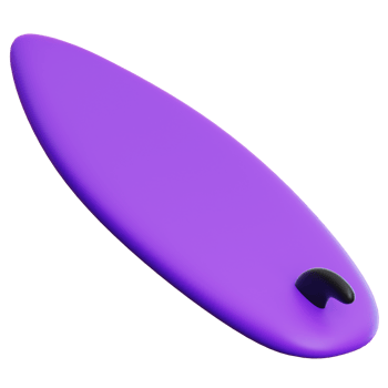Surfboard 3d illustration for web, app, infographic, etc png