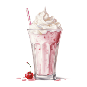 Milkshake, Ice Cream Illustration. Watercolor Style png