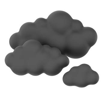 Dark Cloud 3d render weather icons set png