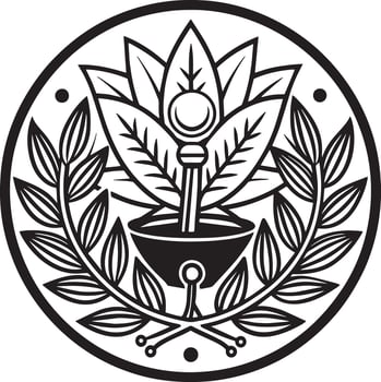 medical logo design illustration black and white vector