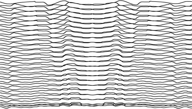 Hand drawn wavy background horizontal surface seamless wallpaper line art. vector