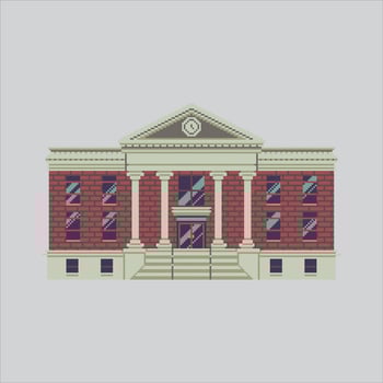 Pixel art illustration Court. Pixelated Court. Court Building pixelated for the pixel art game and icon for website and game. old school retro. vector