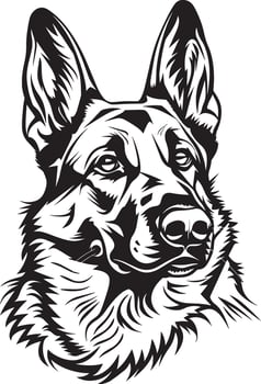 German Shepherd silhouette vector