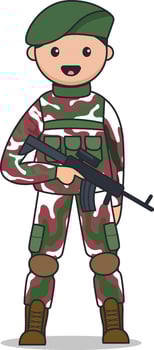 soldier cartoon illustration vector