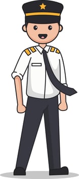 pilot cartoon illustration vector