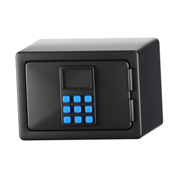 3d rendering safe box icon. 3d business icon concept png
