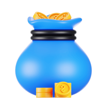 3d rendering money bag icon. 3d business icon concept png