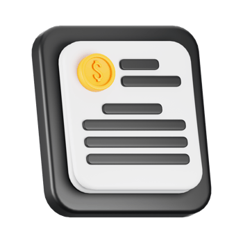 3d rendering document icon. 3d business icon concept png