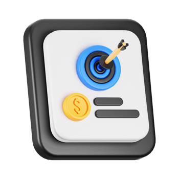 3d rendering financial target icon. 3d business icon concept png