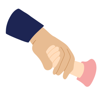 Father hand holding his kid illustration png