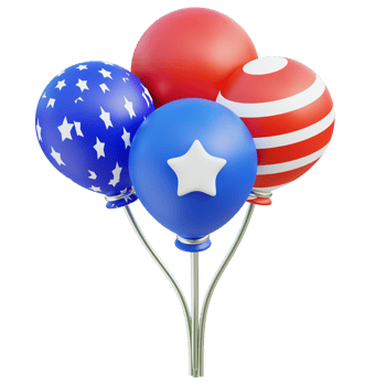 Balloon 3D Icon. American Independence Day png