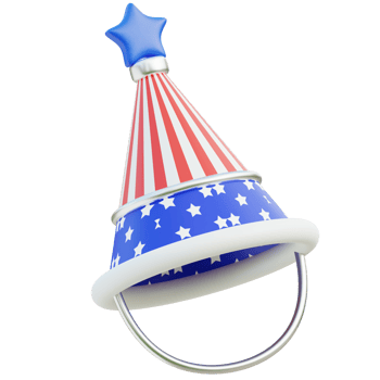 Party Hat 3D Icon. American Independence Day png