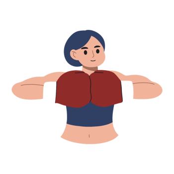 Girl boxer player illustration png