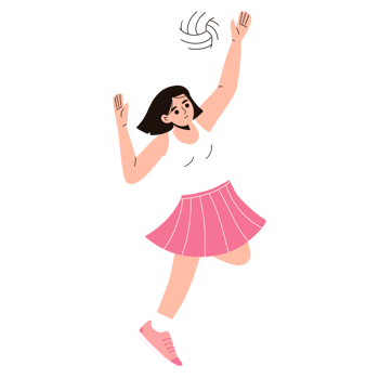 Girl volleyball player illustration png