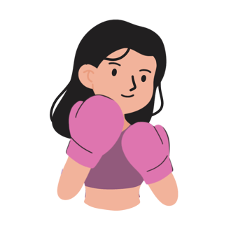 Woman boxer illustration png