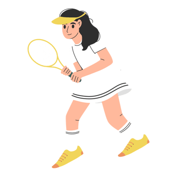 Woman tennis player illustration png