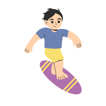 Surfing player illustration png