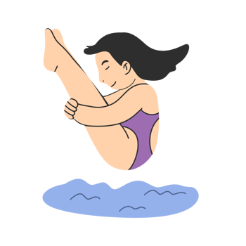 Girl swimming illustration png