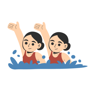 Synchronized swimming illustration png