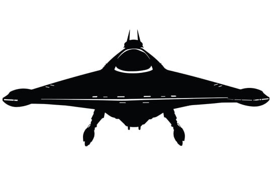 UFO alien spacecraft black silhouette collection, simple alien ship symbol, space flying saucer. vector
