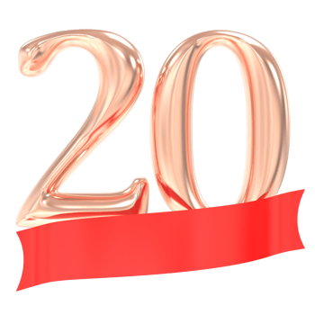 Happy Anniversary 20 Years 3d Rendering png