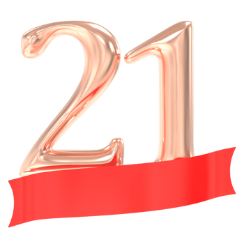 Happy Anniversary 21 Years 3d Rendering png