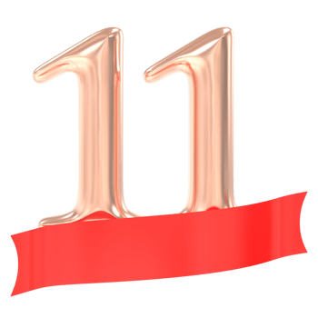 Happy Anniversary 11 Years 3d Rendering png