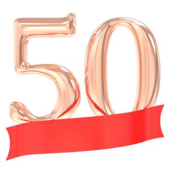 Happy Anniversary 50 Years 3d Rendering png