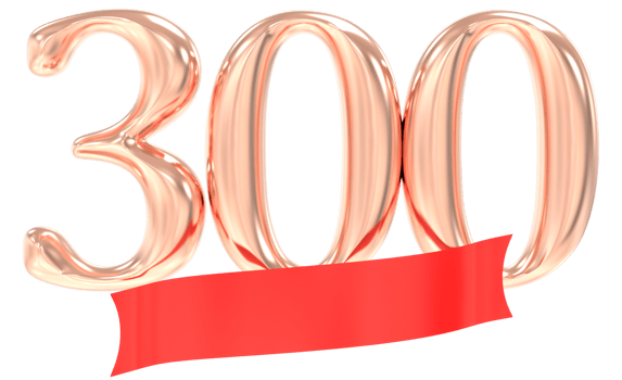 Happy Anniversary 300 Years 3d Rendering png