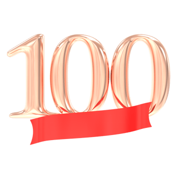 Happy Anniversary 100 Years 3d Rendering png