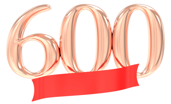 Happy Anniversary 600 Years 3d Rendering png