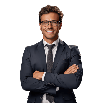 Portrait of a handsome young businessman on transparent background png