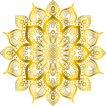 abstract gold mandala floral ornament. png