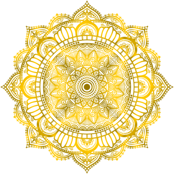 abstract gold mandala floral ornament. png