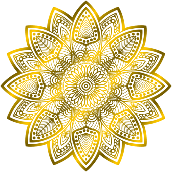 abstract gold mandala floral ornament. png