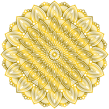 abstract gold mandala floral ornament. png