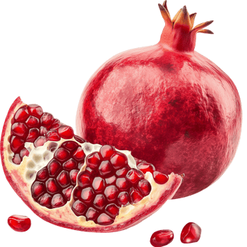 Fresh Pomegranate with seeds fruit isolated on a transparent background png