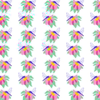 Spring seamless pattern rows cute pink peonies white Summer template Plant wildflower peony ditsy ornament wrapping fabric wallpaper textile mosaic vector