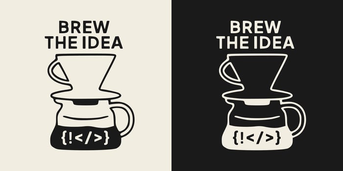 Coffee kettle with coding symbols illustration design for printable products. vector