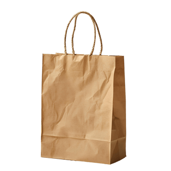 Brown paper bag. Paper shopping bag isolated. Zero plastic waste carton shopping bag. Eco friendly substitute to plastic bags png