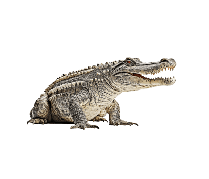 Siamese crocodile isolated on transparent background png