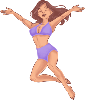 Happy Woman Dancing Illustration png