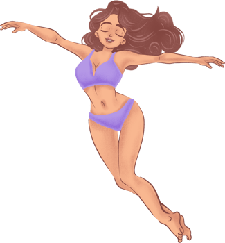 Happy Woman Dancing Illustration png