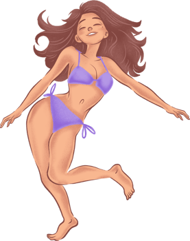 Happy Woman Dancing Illustration png