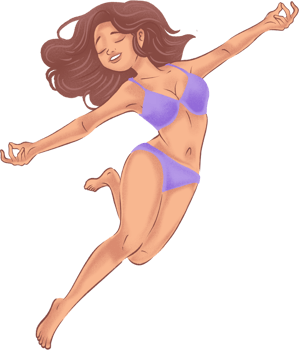 Happy Woman Dancing Illustration png