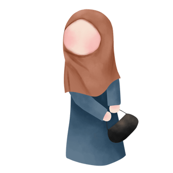 Cute muslimah with pose eating backhand hello say hi png