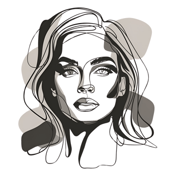 Woman face lines png
