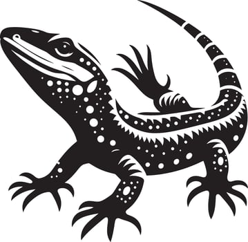 Silhouette of Horned lizards, full body black and white clipart vector