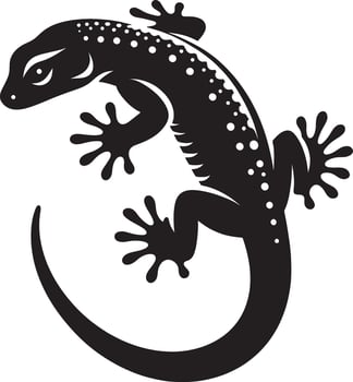 Silhouette of Horned lizards, full body black and white clipart vector