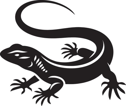 Silhouette of Horned lizards, full body black and white clipart vector